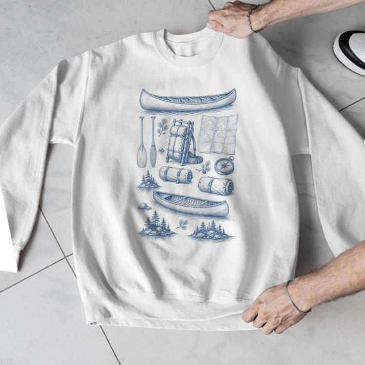 Women's Canoe Wilderness Gear Vintage Chart Collection Illustration Men Graphic Sweatshirt