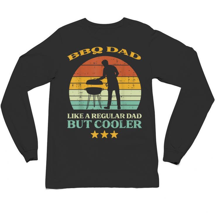 Bbq Dad Cooler Retro Barbecue Grill Fathers Day Daddy Papa Unisex Long Sleeve T-Shirt