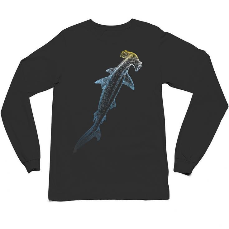 Beautiful Colors Swimming Hammerhead Shark Lovers Unisex Long Sleeve T-Shirt