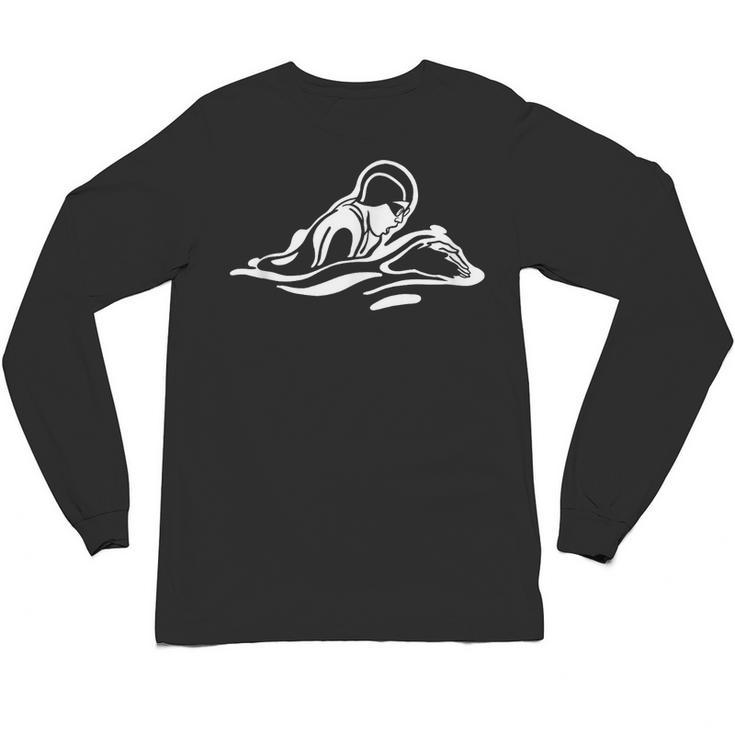 Breaststroke Swimming Stylized Design For Swimmers Unisex Long Sleeve T-Shirt