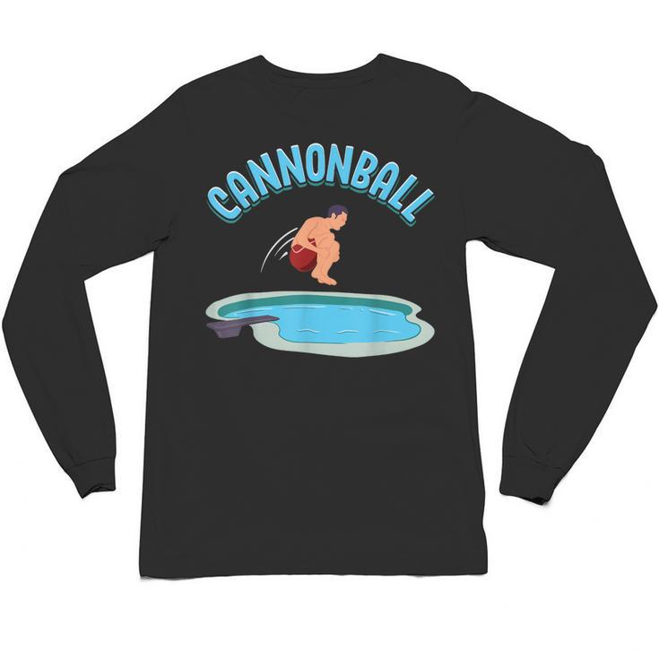 Cannonball Swimming Pool Fun Diving Diver Swimmer Cool Unisex Long Sleeve T-Shirt