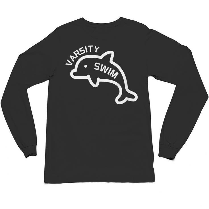 Dolphin Dolfin Varsity Swim Swim Team Swim Club Swimming Unisex Long Sleeve T-Shirt