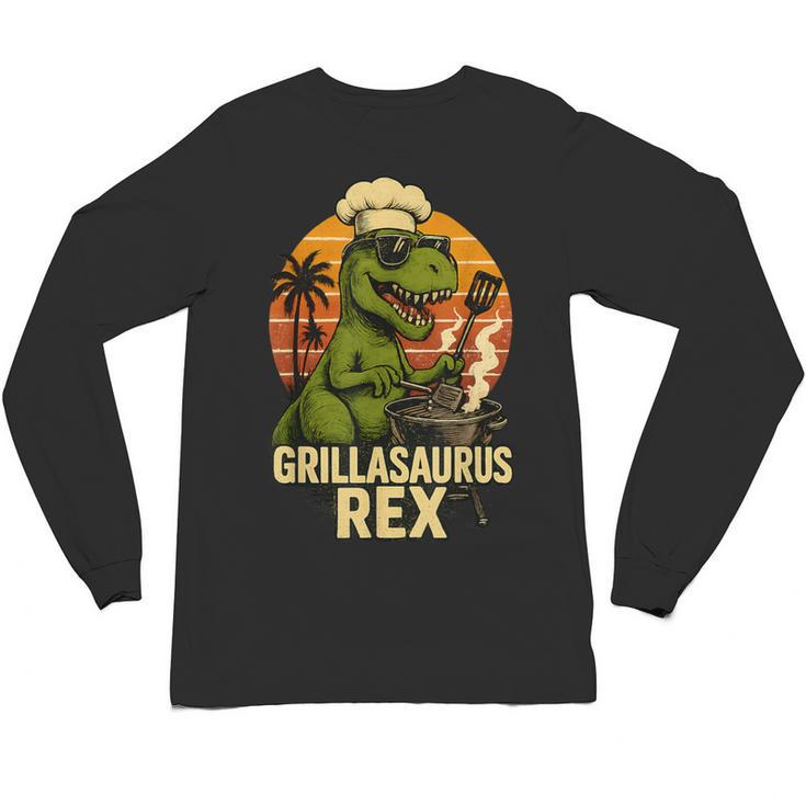 Grilling Dinosaur Grillasaurus T-Rex BBQ Dad Joke Unisex Long Sleeve T-Shirt