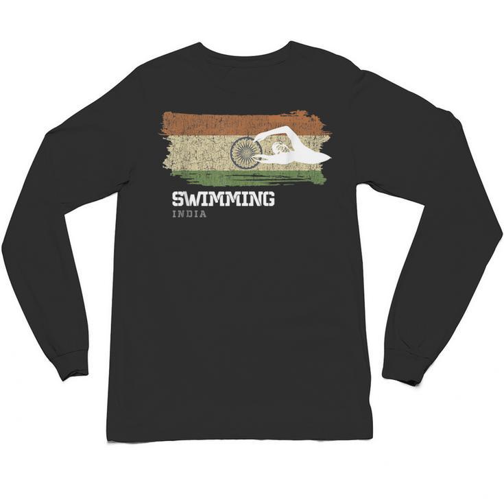 India Swimming Swimmer Water Sports Swimming Unisex Long Sleeve T-Shirt