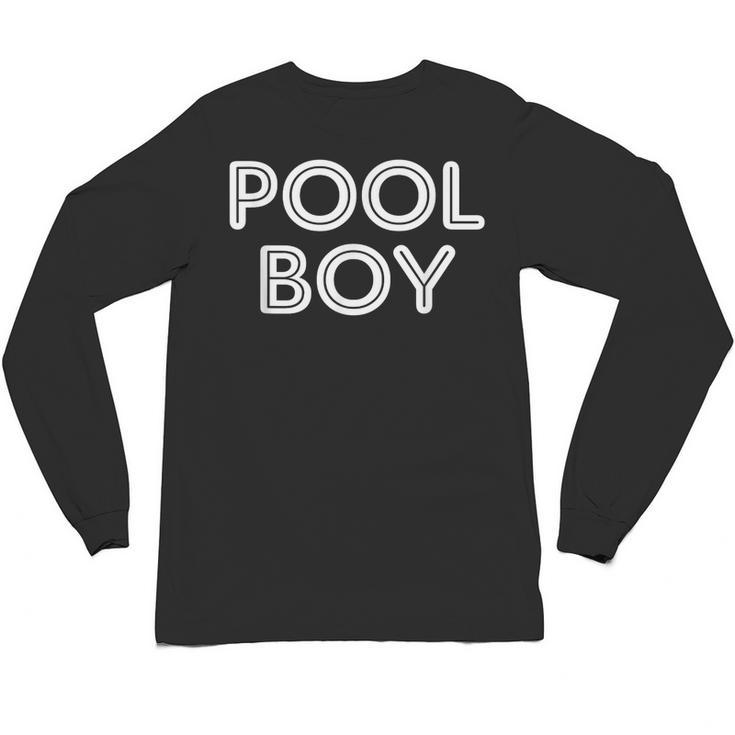 Pool Boy Saying Swim Cool Swimmer Swimming Pool Unisex Long Sleeve T-Shirt