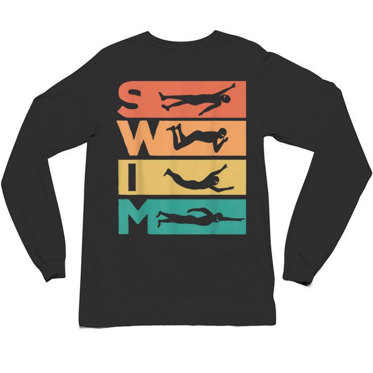Retro Vintage Swimming For Swimmers Unisex Long Sleeve T-Shirt