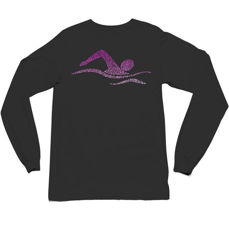Silhouette Icon Swimmer Stuff Girls Swimming Unisex Long Sleeve T-Shirt