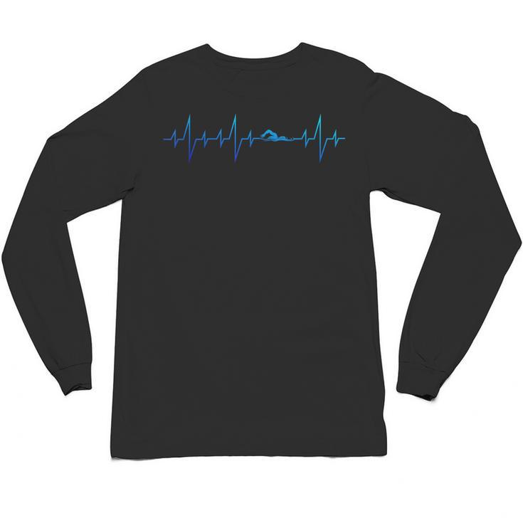 Sports Swimming Club Hobby Swimmer Heartbeat Swimming Unisex Long Sleeve T-Shirt