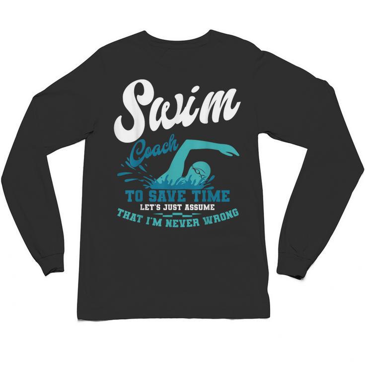 Swim Coach Swimming Lesson Sport Professional Instructor Unisex Long Sleeve T-Shirt