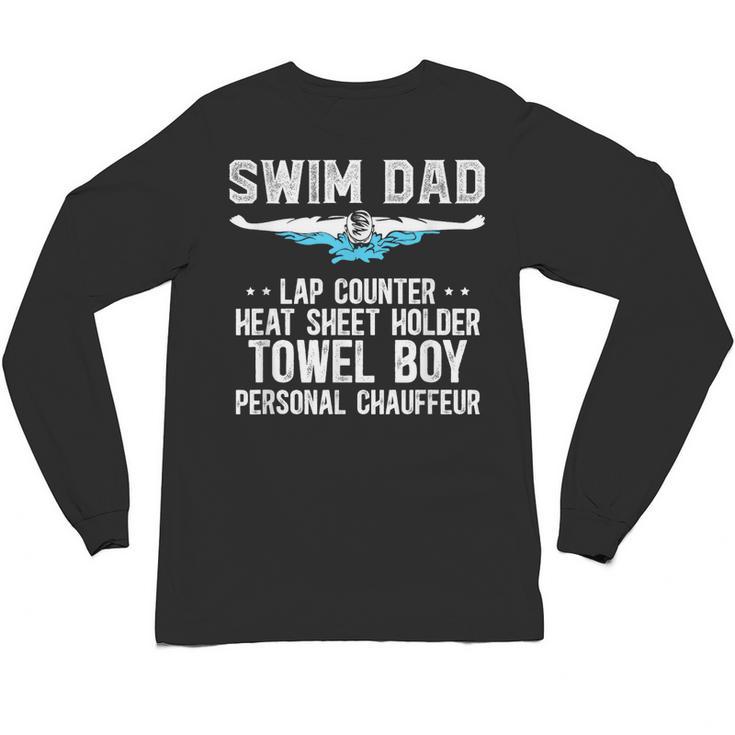 Swim Dad Definition Swimming Dad Of A Swimmer Dad Unisex Long Sleeve T-Shirt