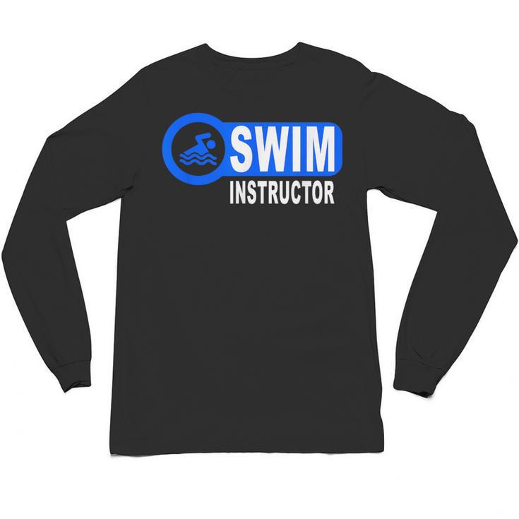 Swim Instructor Swimming Teacher Swimmer In Pool Graphic Art Unisex Long Sleeve T-Shirt