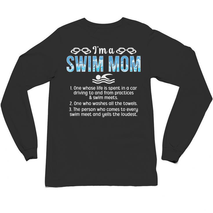 Swim Mom Definition Swimming Mom Of A Swimmer Mama Unisex Long Sleeve T-Shirt