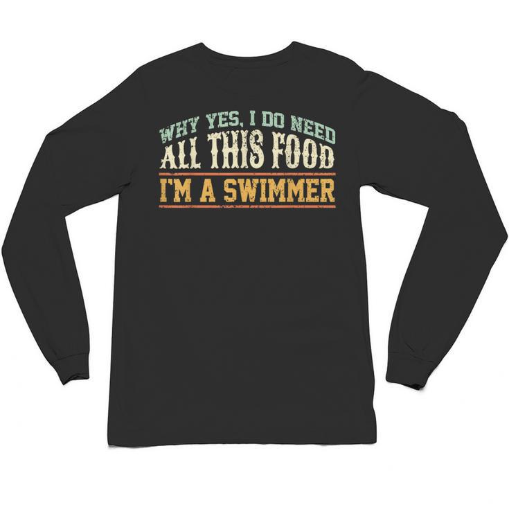 Swimming Swimmer Eating Swim Unisex Long Sleeve T-Shirt