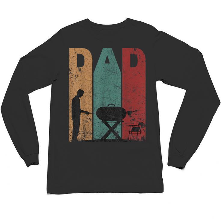 Vintage BBQ Dad Silhouette Father's Day Retro Unisex Long Sleeve T-Shirt, trending gift