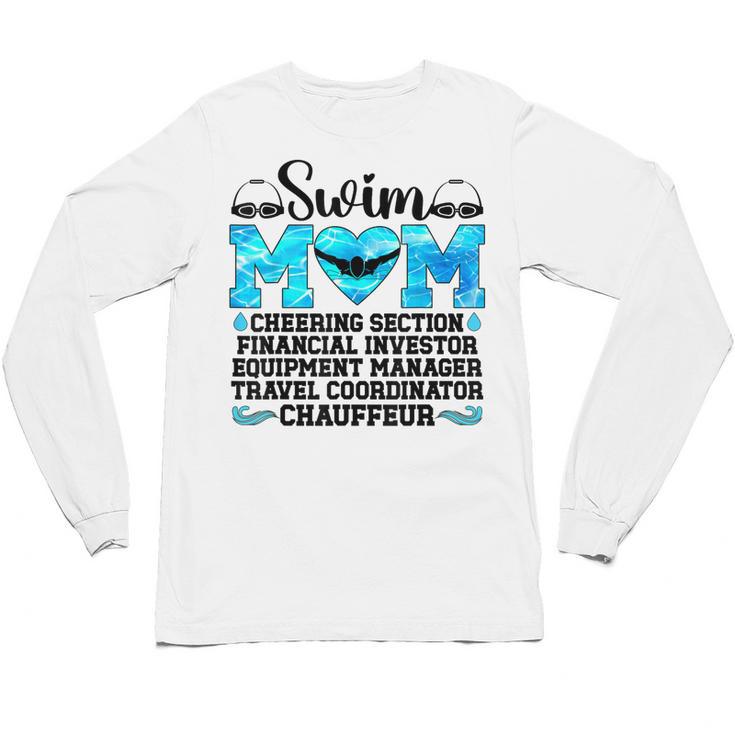 Swim Mom Definition Swimming Mother Of A Swimmer Mom Unisex Long Sleeve T-Shirt
