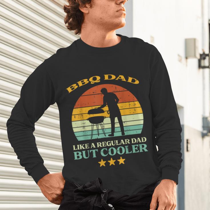 Bbq Dad Cooler Retro Barbecue Grill Fathers Day Daddy Papa Unisex Long Sleeve T-Shirt