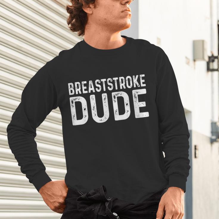 Breaststroke Swimming Dude Distressed Swim Swimmer Pool Unisex Long Sleeve T-Shirt Breaststroke Swimming Dude Distressed Swim Swimmer Pool Unisex Long Sleeve T-Shirt