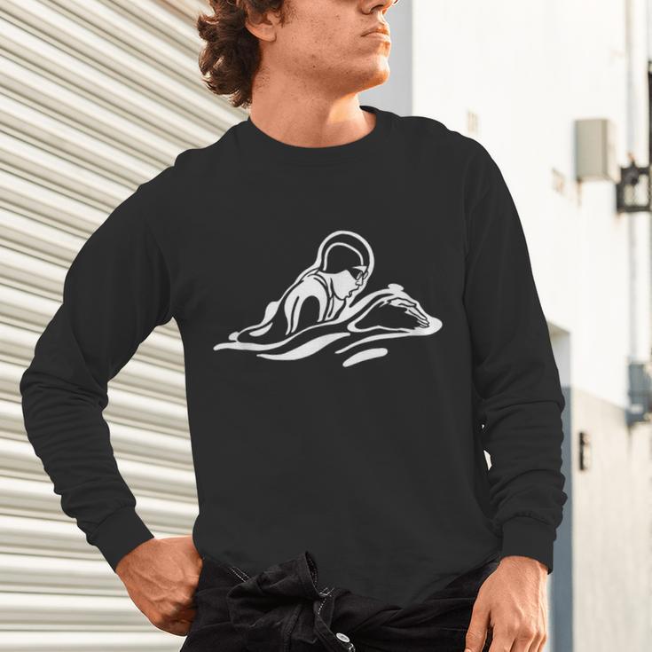 Breaststroke Swimming Stylized Design For Swimmers Unisex Long Sleeve T-Shirt