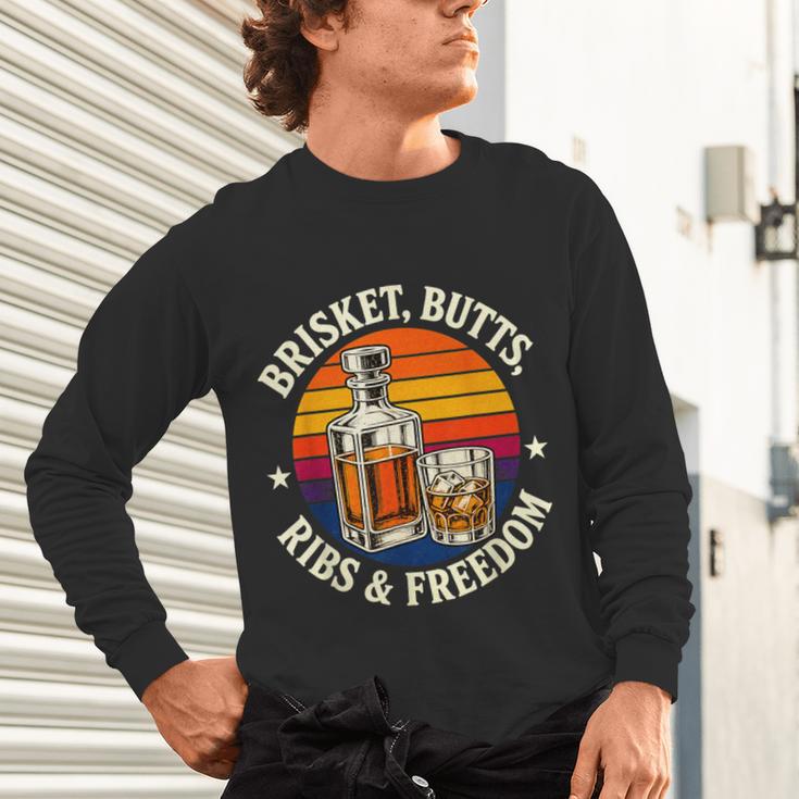 Brisket Butts Ribs And Freedom BBQ Dad Unisex Long Sleeve T-Shirt