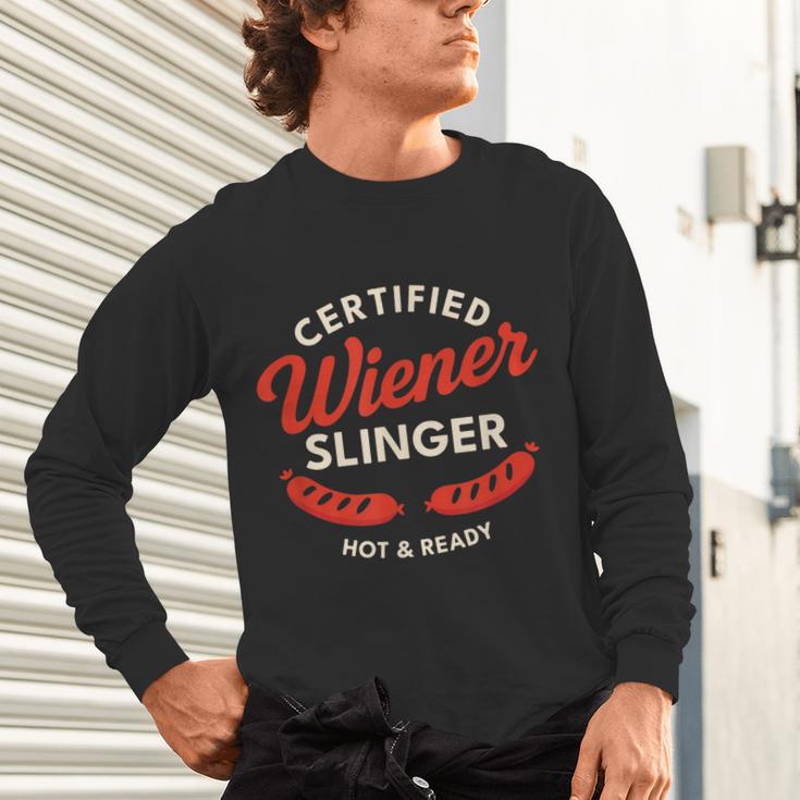Certified Wiener Slinger BBQ Dad 4th Of July Unisex Long Sleeve T-Shirt Certified Wiener Slinger BBQ Dad 4th Of July Unisex Long Sleeve T-Shirt
