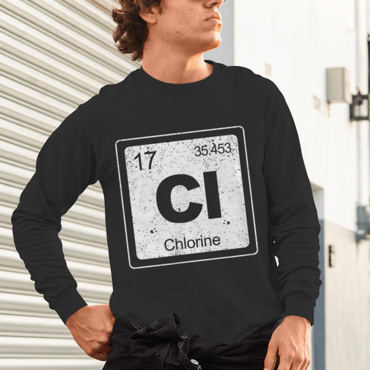 Chlorine Periodic Table Symbol Chemistry Swimming Dive Unisex Long Sleeve T-Shirt Chlorine Periodic Table Symbol Chemistry Swimming Dive Unisex Long Sleeve T-Shirt
