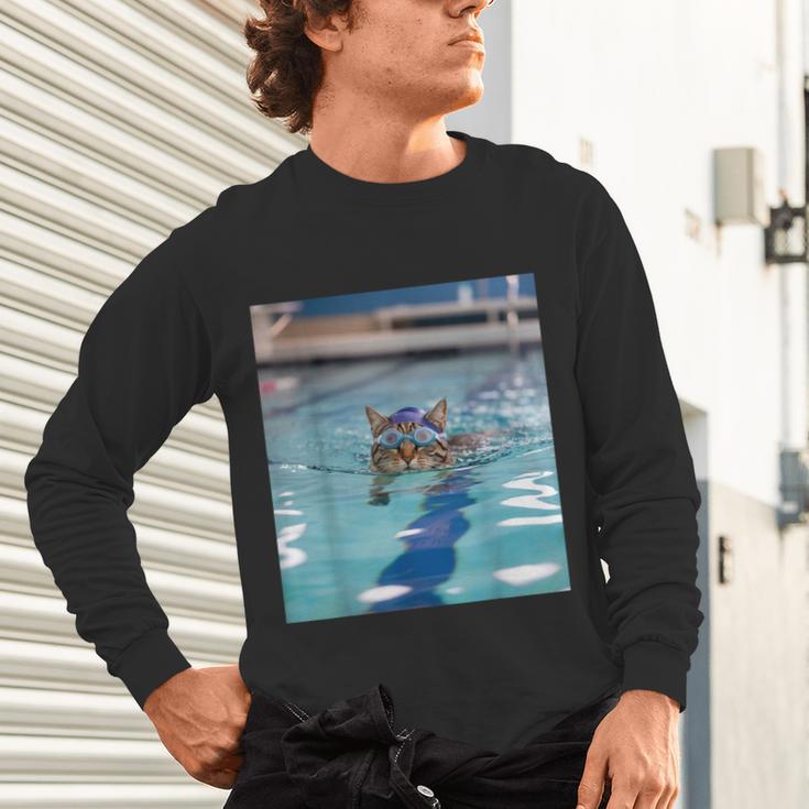 Competitive Swim Team Funny Kitty Cat Swimming Unisex Long Sleeve T-Shirt Competitive Swim Team Funny Kitty Cat Swimming Unisex Long Sleeve T-Shirt