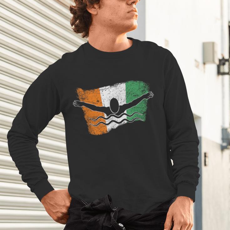 Cool Ireland Flag Vintage Irish Flag Swimmer Fly Swimming Unisex Long Sleeve T-Shirt Cool Ireland Flag Vintage Irish Flag Swimmer Fly Swimming Unisex Long Sleeve T-Shirt