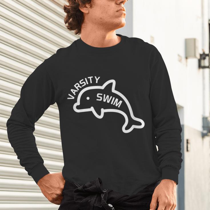Dolphin Dolfin Varsity Swim Swim Team Swim Club Swimming Unisex Long Sleeve T-Shirt Dolphin Dolfin Varsity Swim Swim Team Swim Club Swimming Unisex Long Sleeve T-Shirt