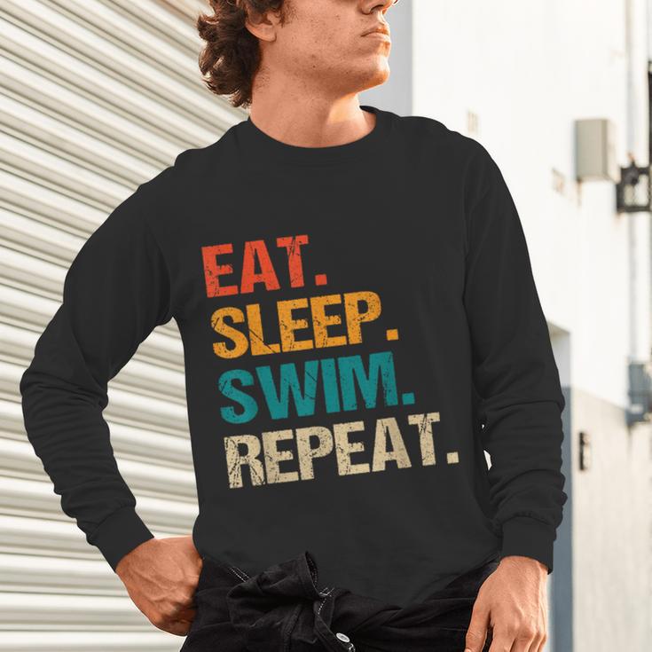 Eat Sleep Swim Repeat Pool Swimmer Water Polo Swimming Unisex Long Sleeve T-Shirt Eat Sleep Swim Repeat Pool Swimmer Water Polo Swimming Unisex Long Sleeve T-Shirt
