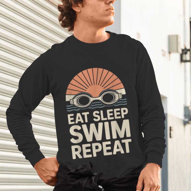 Eat Sleep Swim Repeat Swimmer Swimming Unisex Long Sleeve T-Shirt Eat Sleep Swim Repeat Swimmer Swimming Unisex Long Sleeve T-Shirt