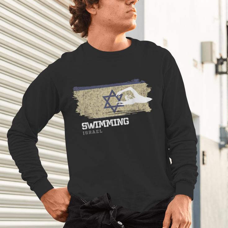 Israel Swimming Swimmer Water Sports Swimming Unisex Long Sleeve T-Shirt Israel Swimming Swimmer Water Sports Swimming Unisex Long Sleeve T-Shirt