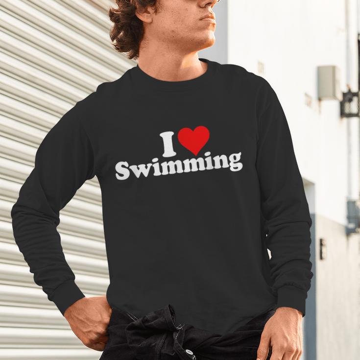I LOVE HEART SWIMMING Unisex Long Sleeve T-Shirt