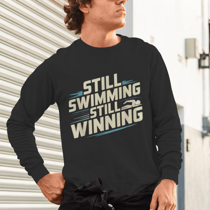 Masters Swimmer Still Swimming Competing Winning Adult Unisex Long Sleeve T-Shirt Masters Swimmer Still Swimming Competing Winning Adult Unisex Long Sleeve T-Shirt