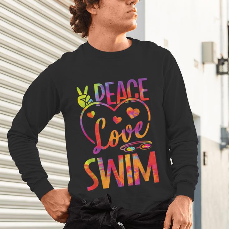 Peace Love Swim Swimming Tie Dye Swimmer Swimming Swim Team Unisex Long Sleeve T-Shirt Peace Love Swim Swimming Tie Dye Swimmer Swimming Swim Team Unisex Long Sleeve T-Shirt