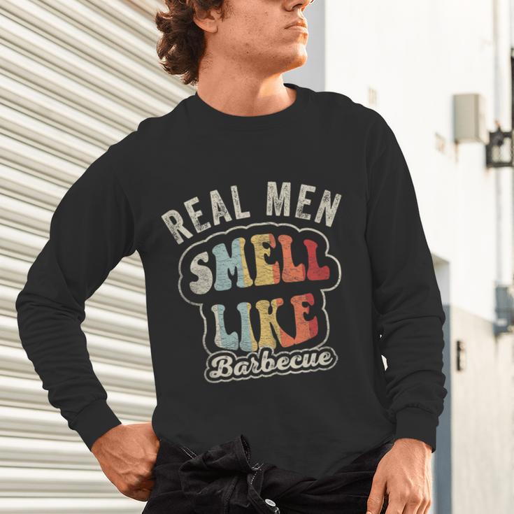 Real Men Smell Like Barbecue Grilling BBQ Dad Graphic Unisex Long Sleeve T-Shirt