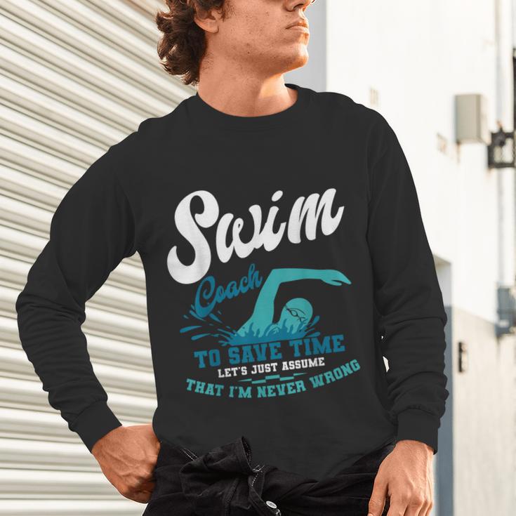 Swim Coach Swimming Lesson Sport Professional Instructor Unisex Long Sleeve T-Shirt Swim Coach Swimming Lesson Sport Professional Instructor Unisex Long Sleeve T-Shirt