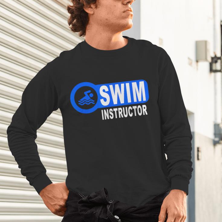 Swim Instructor Swimming Teacher Swimmer In Pool Graphic Art Unisex Long Sleeve T-Shirt Swim Instructor Swimming Teacher Swimmer In Pool Graphic Art Unisex Long Sleeve T-Shirt