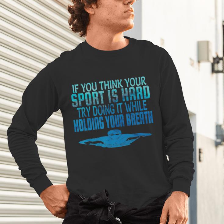 Swim Swimmer Tshirt Swimming Shirt Sport Practice Tee Unisex Long Sleeve T-Shirt