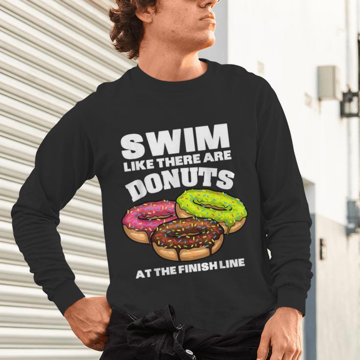 Swimming Donut Men Women Swimmer Sports Athlete Unisex Long Sleeve T-Shirt Swimming Donut Men Women Swimmer Sports Athlete Unisex Long Sleeve T-Shirt