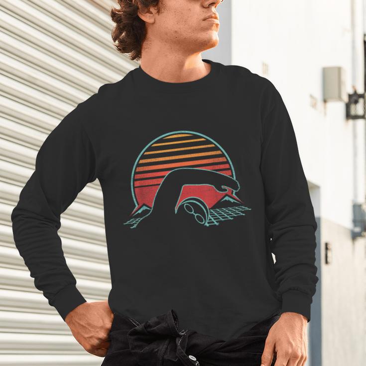 Swimming Retro Vintage 80s Style Swimmer Unisex Long Sleeve T-Shirt Swimming Retro Vintage 80s Style Swimmer Unisex Long Sleeve T-Shirt