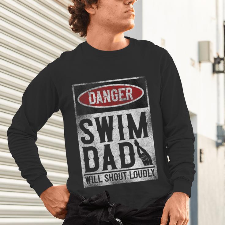 Swimming Swimmer DANGER Swim Dad Unisex Long Sleeve T-Shirt Swimming Swimmer DANGER Swim Dad Unisex Long Sleeve T-Shirt