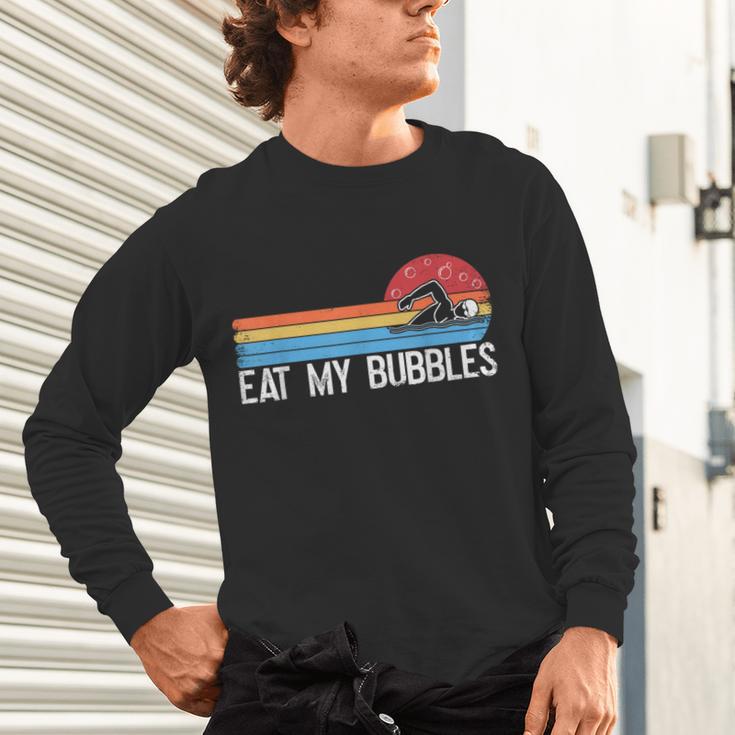Swimming Swimmer Eat My Bubbles Swim Retro Unisex Long Sleeve T-Shirt Swimming Swimmer Eat My Bubbles Swim Retro Unisex Long Sleeve T-Shirt