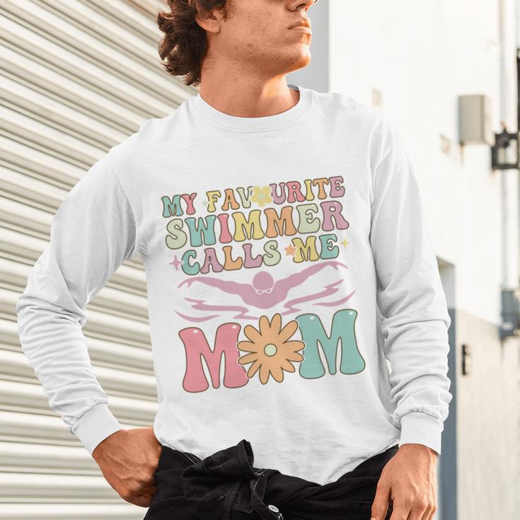 Favourite Swimmer Calls Me Mom Swimming Mom Female Swimmer Unisex Long Sleeve T-Shirt Favourite Swimmer Calls Me Mom Swimming Mom Female Swimmer Unisex Long Sleeve T-Shirt