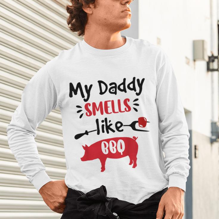 Kids My Daddy Smells Like BBQ Grilling Dad BBQ Dad Master Grill Unisex Long Sleeve T-Shirt
