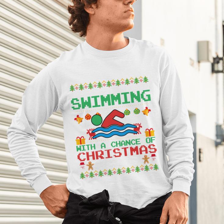 Swimming Christmas Party Swim Swimmer Christmas Ugly Style Unisex Long Sleeve T-Shirt Swimming Christmas Party Swim Swimmer Christmas Ugly Style Unisex Long Sleeve T-Shirt