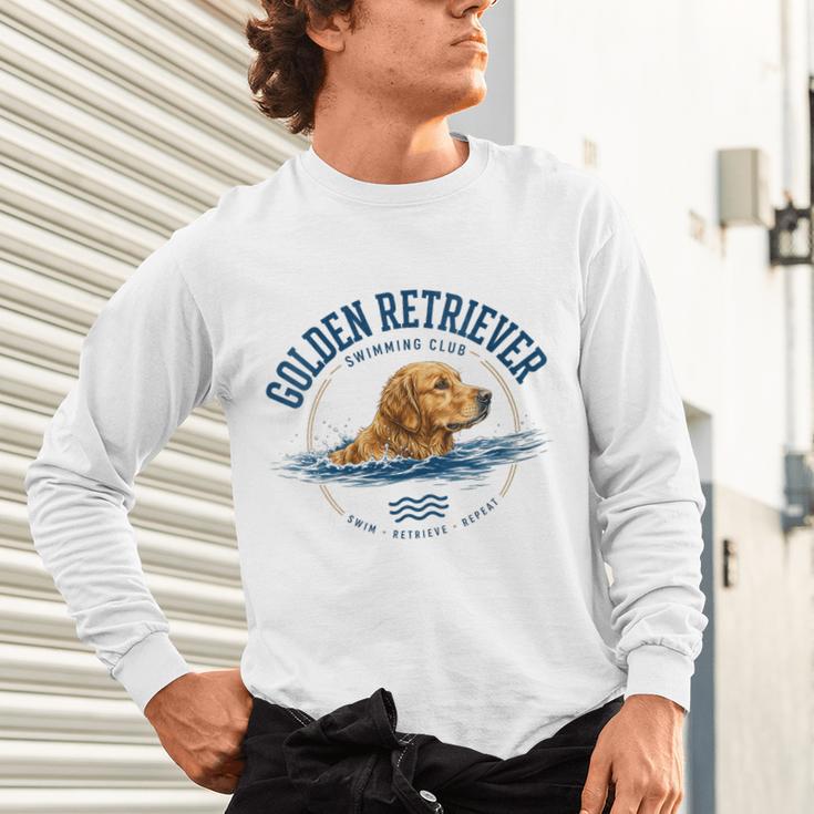 Women's Golden Retriever Swimming Unisex Long Sleeve T-Shirt Women's Golden Retriever Swimming Unisex Long Sleeve T-Shirt