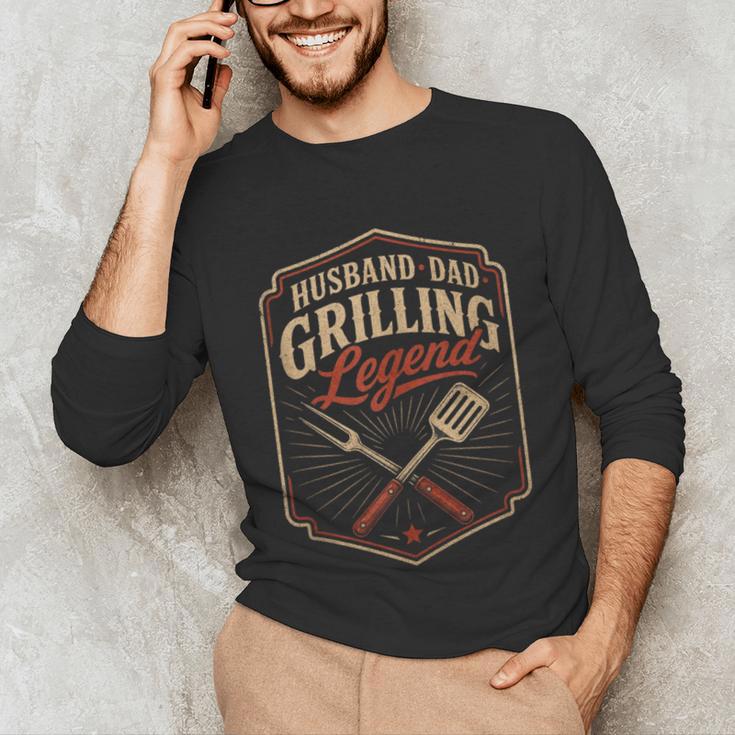 BBQ Dad Husband Dad Grilling Legend Unisex Long Sleeve T-Shirt