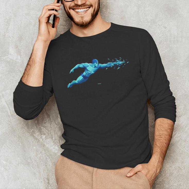 Blue Water Swimming In Freestyle Stroke Unisex Long Sleeve T-Shirt Blue Water Swimming In Freestyle Stroke Unisex Long Sleeve T-Shirt