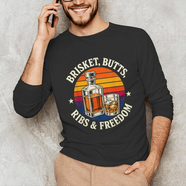 Brisket Butts Ribs And Freedom BBQ Dad Unisex Long Sleeve T-Shirt