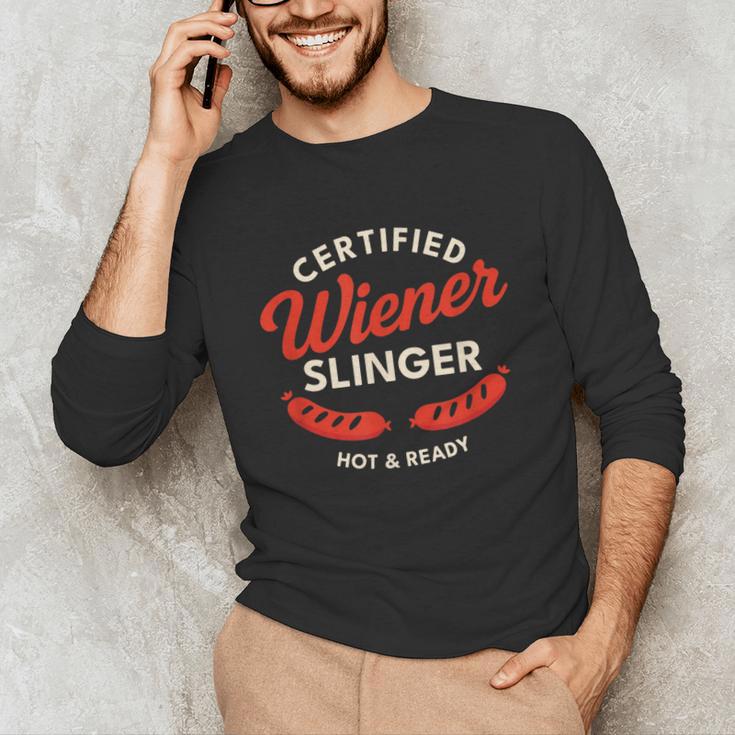 Certified Wiener Slinger BBQ Dad 4th Of July Unisex Long Sleeve T-Shirt Certified Wiener Slinger BBQ Dad 4th Of July Unisex Long Sleeve T-Shirt